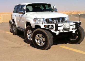 نيسان باترول سعودية مزودة بـ8 عجلات‎