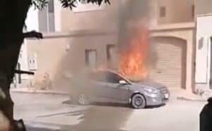 احتراق سيارة هونداي في السعودية