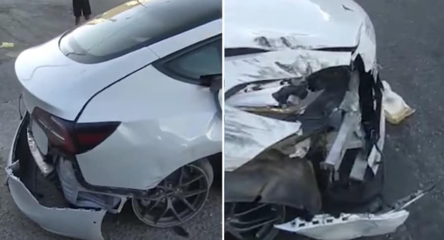 تسلا موديل 3 تتحطم بحادث شمل عدة سيارات بالأردن.. شاهد لحظة وقوع الحادث
