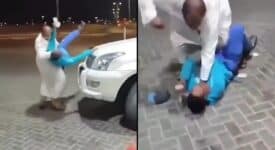 فيديو لعامل محطة وقود يتعرض لاعتداء عنيف.. والجاني بقبضة الشرطة السعودية
