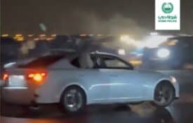 سائقون يفحطون في دبي والشرطة تضبطهم