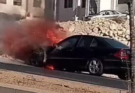 احتراق سيارة مرسيدس