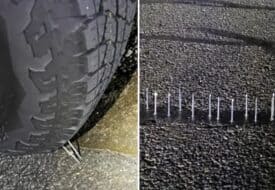 مئات المسامير موضوعة عمدا على الطرق لإتلاف إطارات السيارات.. ما القصة؟!