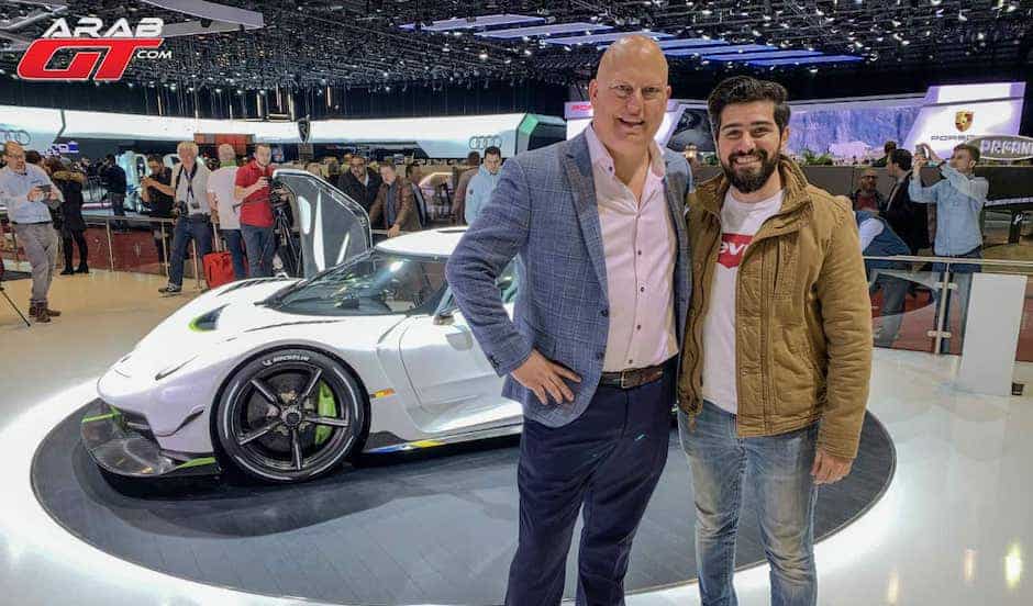 زميلنا صهيب شعشاعة في صورة سابقة مع رئيس-ومؤسس شركة كوينيجسيج