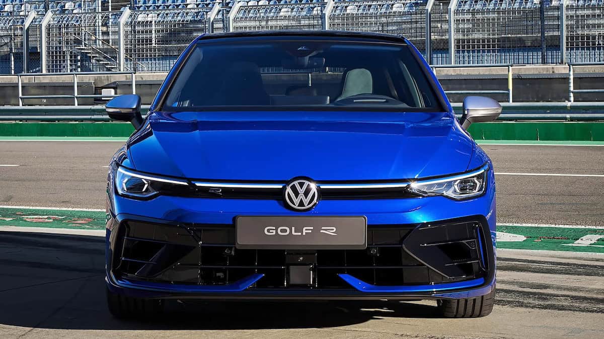 Pictures of the 2025 Golf R-car.